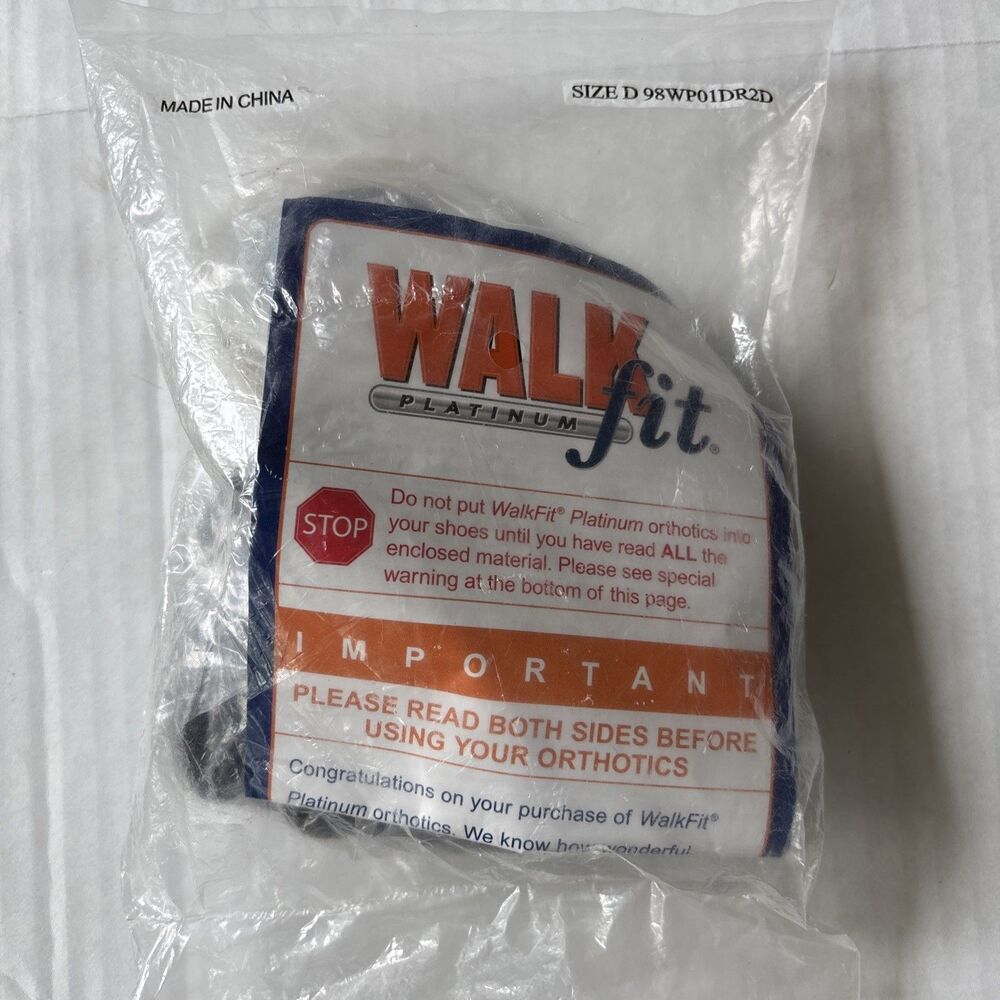 WALKFIT Orthotics Insoles - Size: D 98WP01DR New SEALED
